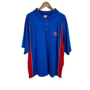 NBA Detroit Pistons Logo Basketball Blue Polo Shirt Men's Size 2XL